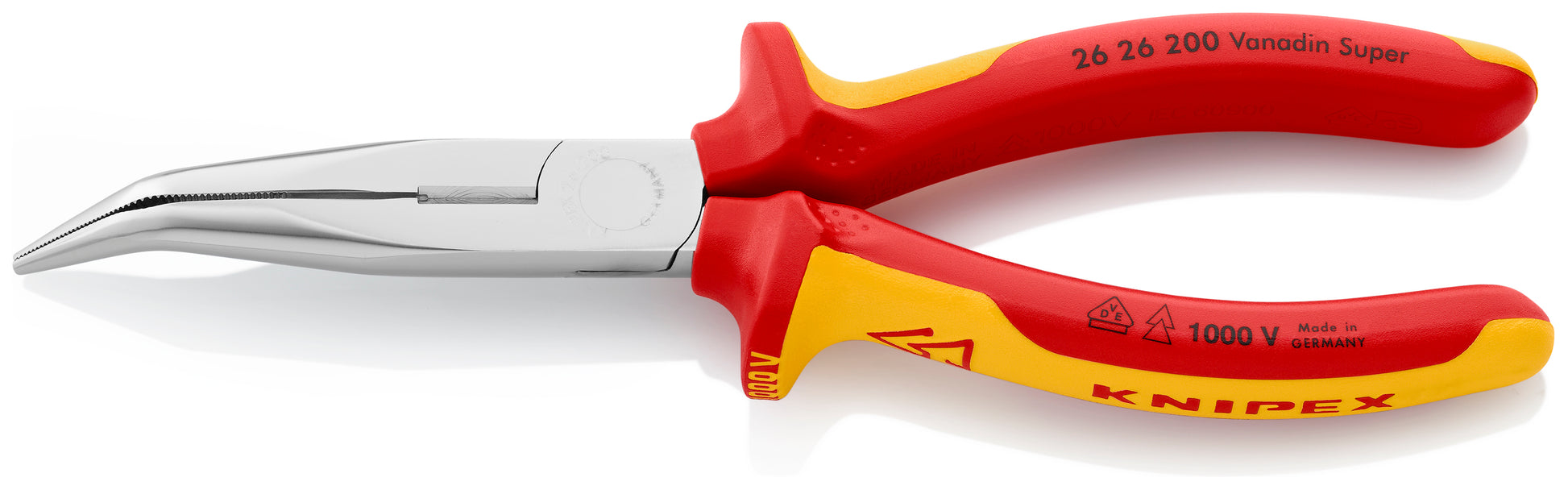 Knipex 26 26 200 Long Nose 40° Angled Pliers with Cutter-1000V Insulated - image 2