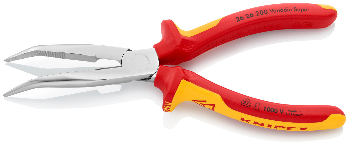 Knipex 26 26 200 Long Nose 40° Angled Pliers with Cutter-1000V Insulated - image 3