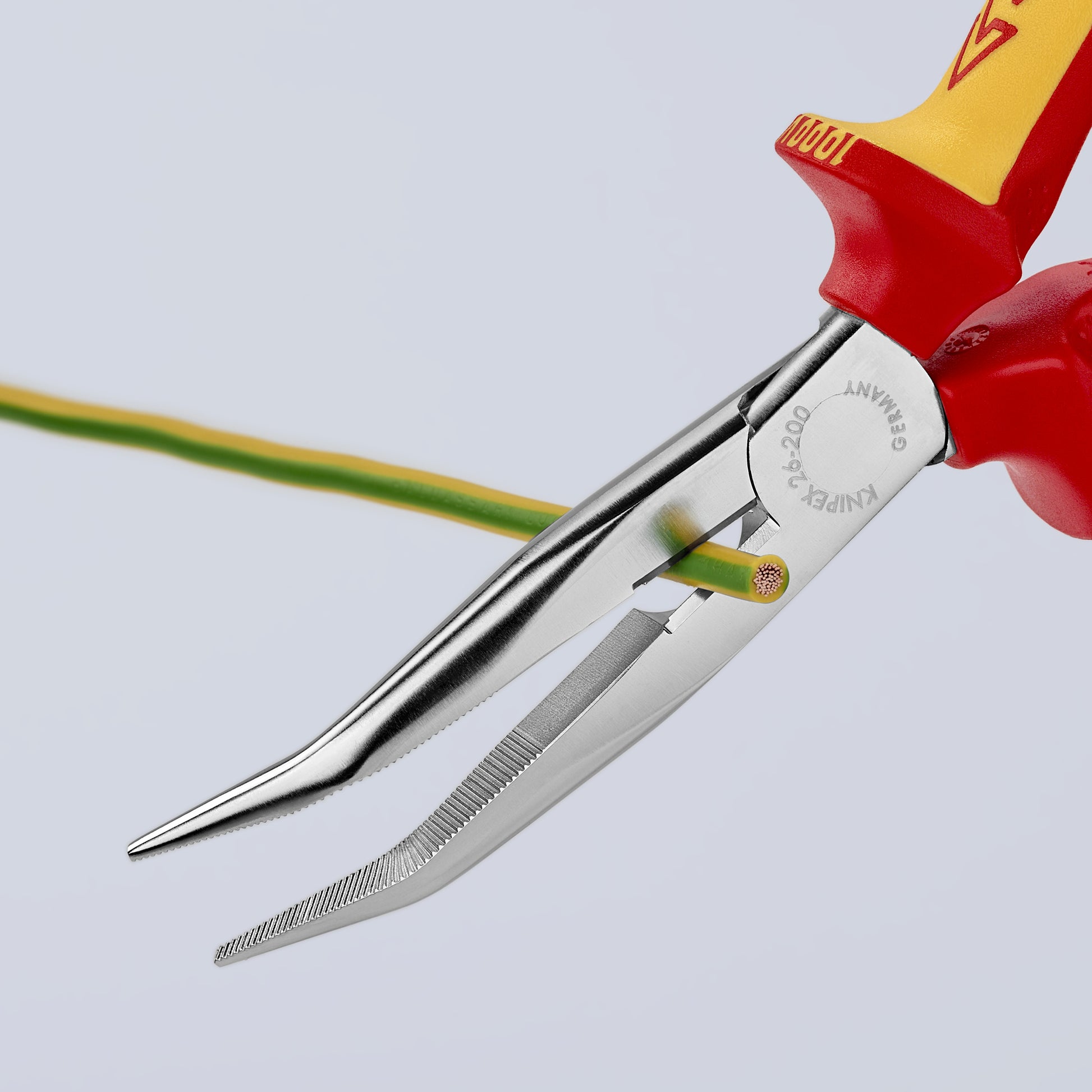 Knipex 26 26 200 Long Nose 40° Angled Pliers with Cutter-1000V Insulated - image 6