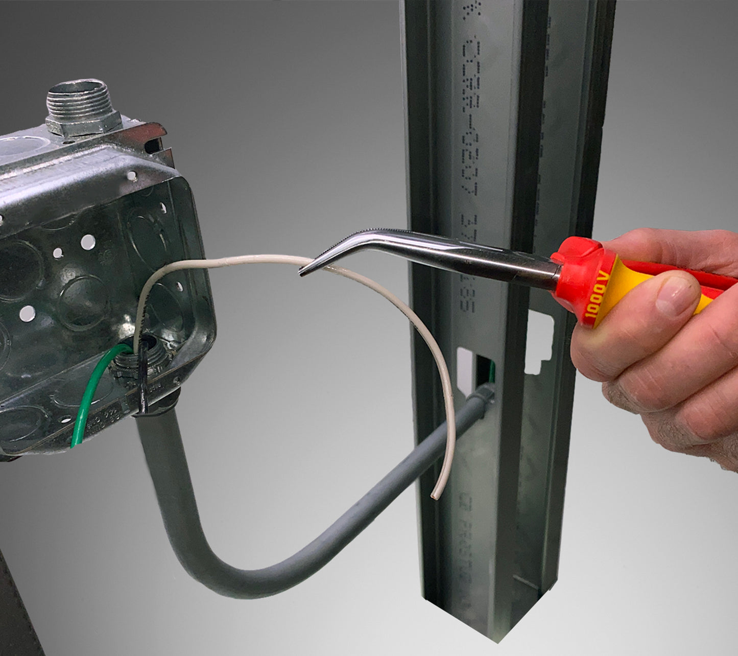 Knipex 26 26 200 T Long Nose 40° Angled Pliers with Cutter-1000V Insulated-Tethered Attachment - image 4