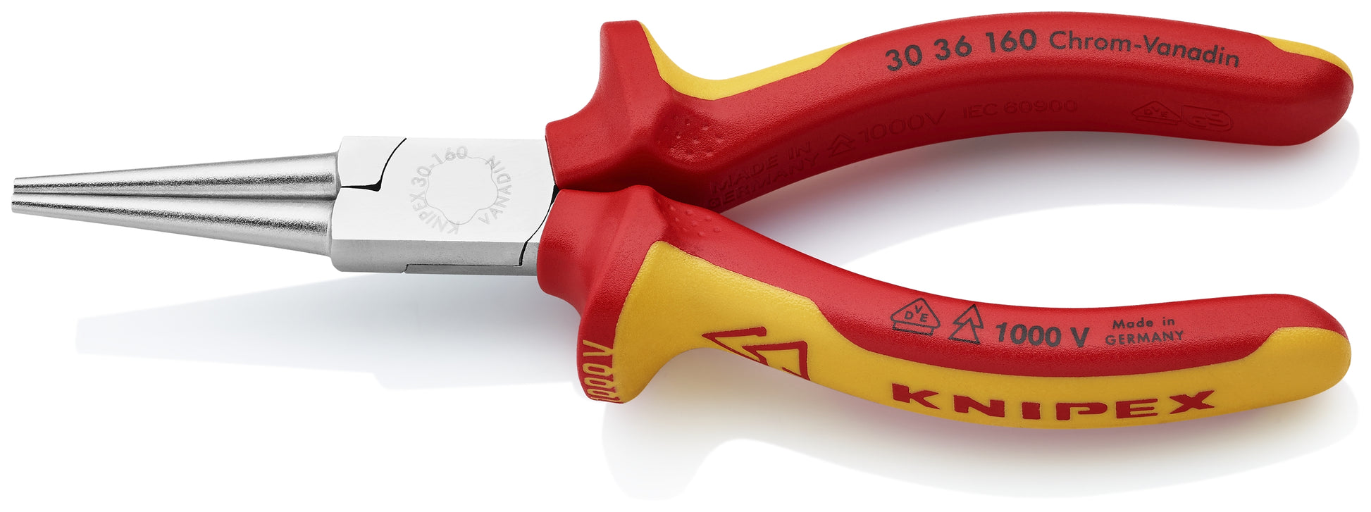 Knipex 30 36 160 Long Nose Pliers-Round Tips-1000V Insulated - image 2