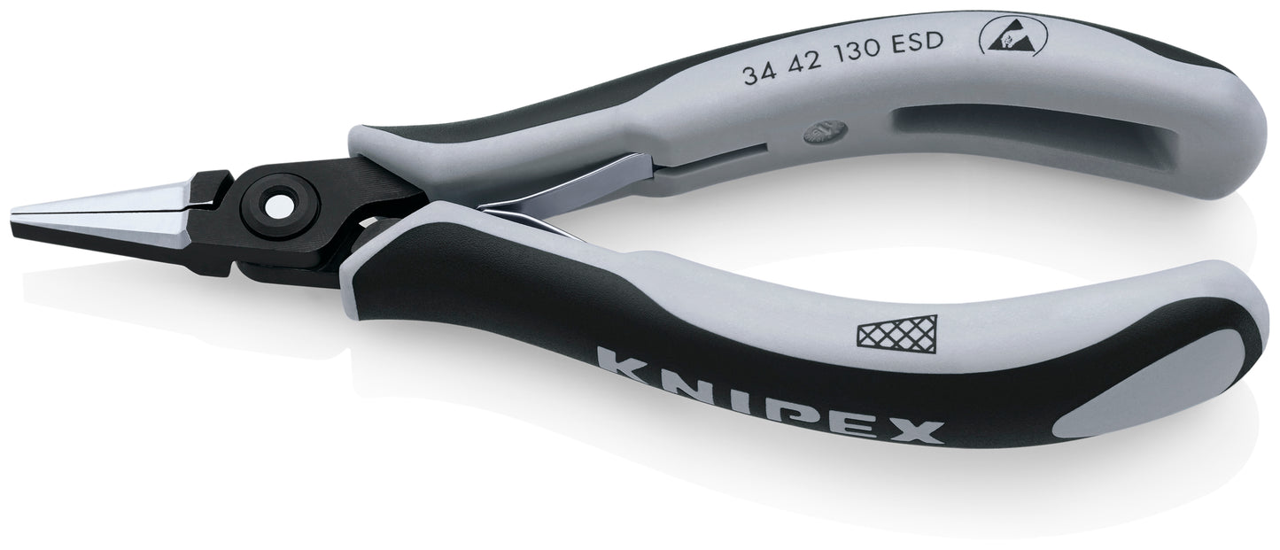 Knipex 34 42 130 ESD Electronics Pliers-Flat Wide Tips, ESD Handles - image 2