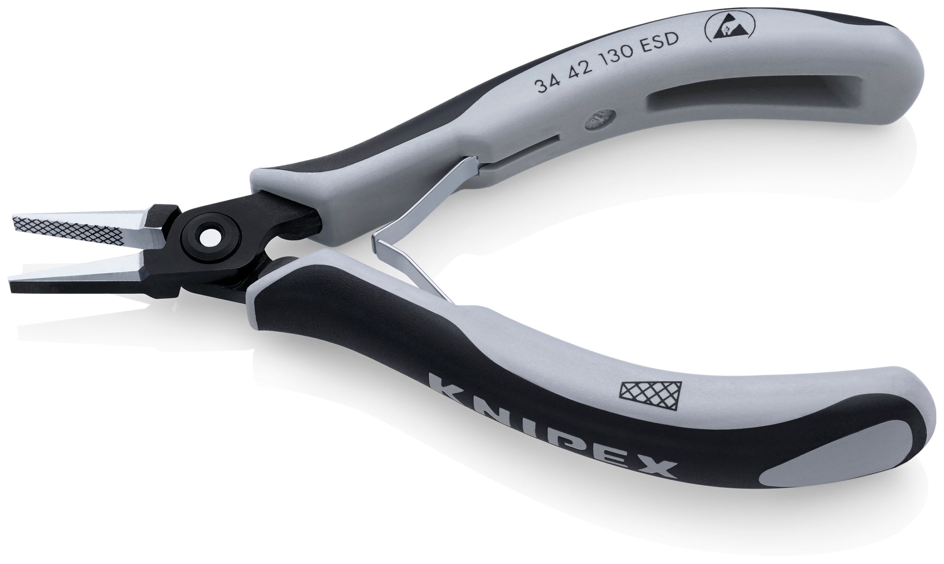 Knipex 34 42 130 ESD Electronics Pliers-Flat Wide Tips, ESD Handles - image 3