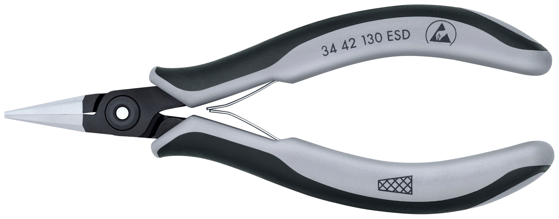 Knipex 34 42 130 ESD Electronics Pliers-Flat Wide Tips, ESD Handles - KNIPEX Tools