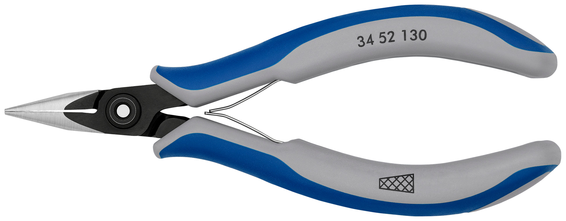 Knipex 34 52 130 Electronics Pliers-Half Round Tips, Cross-Hatched - KNIPEX Tools