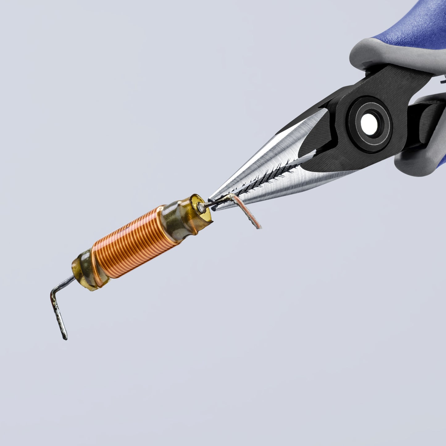 Knipex 34 52 130 Electronics Pliers-Half Round Tips, Cross-Hatched - image 5