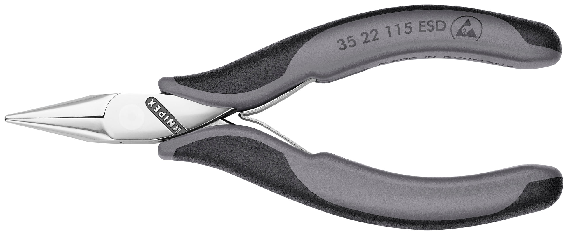 Knipex 35 22 115 ESD Electronics Pliers-Half Round Tips, ESD Handles - KNIPEX Tools
