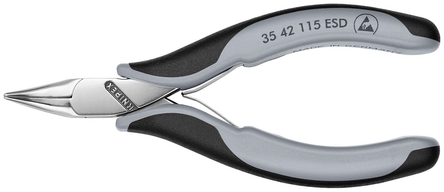 Knipex 35 42 115 ESD Electronics 45° Angled Pliers-Half Round Tips, ESD Handles - KNIPEX Tools