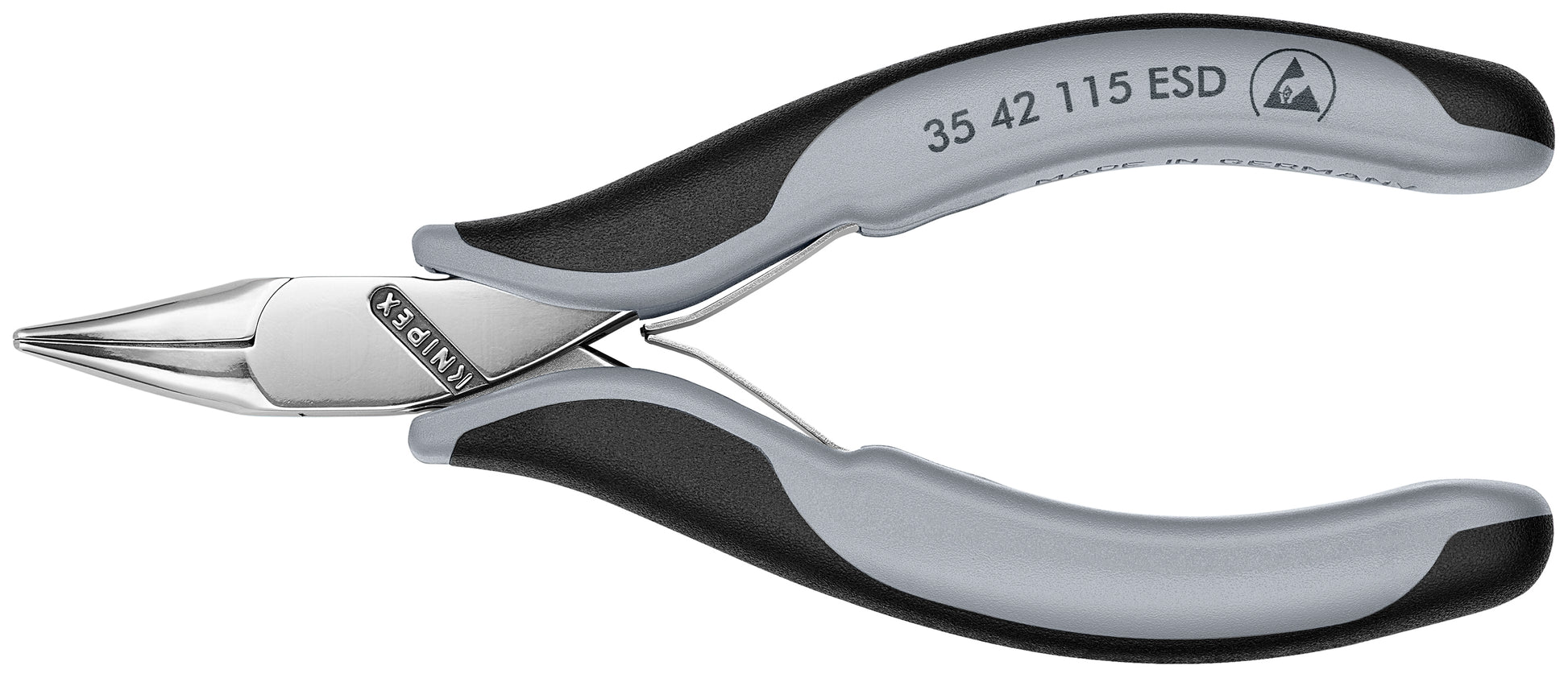 Knipex 35 42 115 ESD Electronics 45° Angled Pliers-Half Round Tips, ESD Handles - KNIPEX Tools