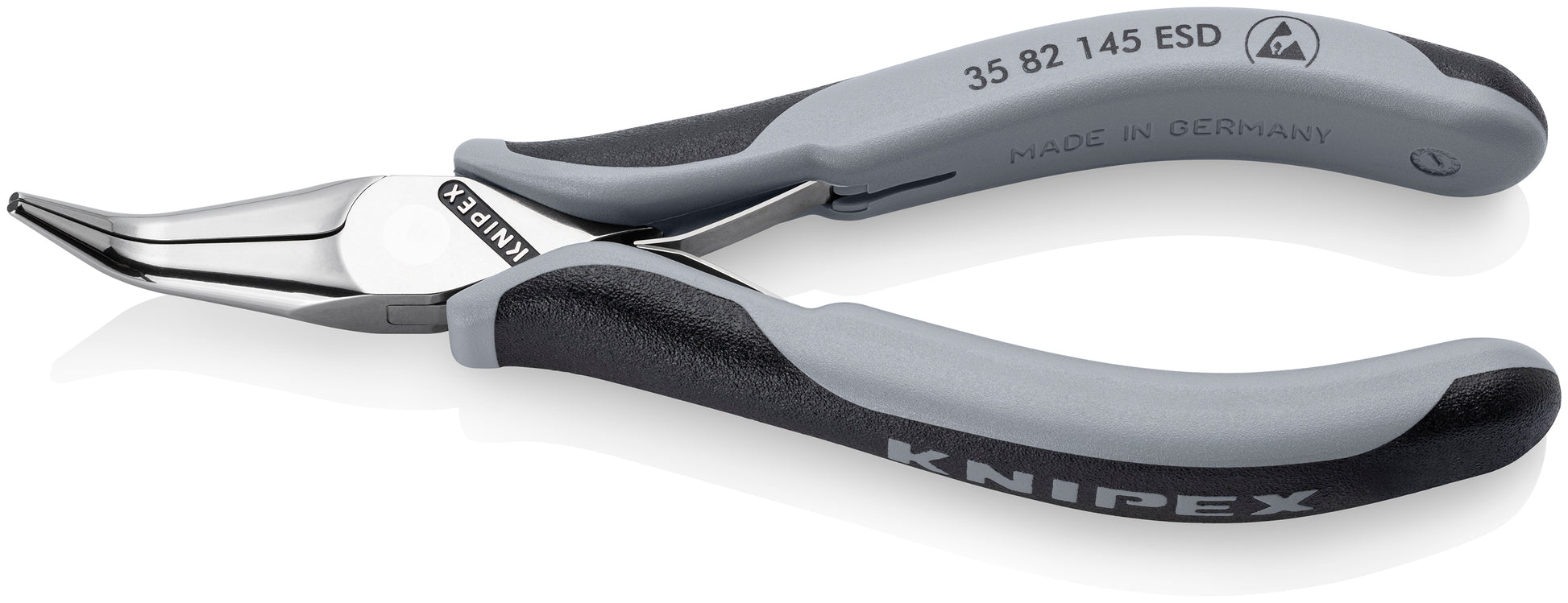 Knipex 35 82 145 ESD Electronics 45° Angled Pliers-Half Round Tips-ESD Handles - image 2
