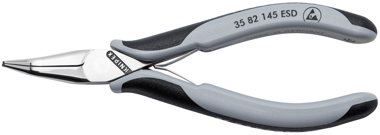Knipex 35 82 145 ESD Electronics 45° Angled Pliers-Half Round Tips-ESD Handles - KNIPEX Tools