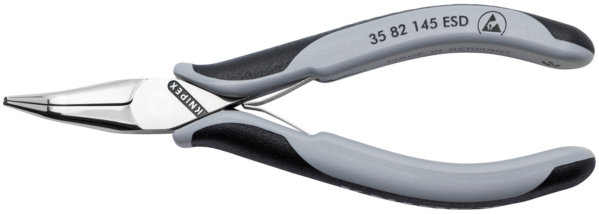 Knipex 35 82 145 ESD Electronics 45° Angled Pliers-Half Round Tips-ESD Handles - KNIPEX Tools