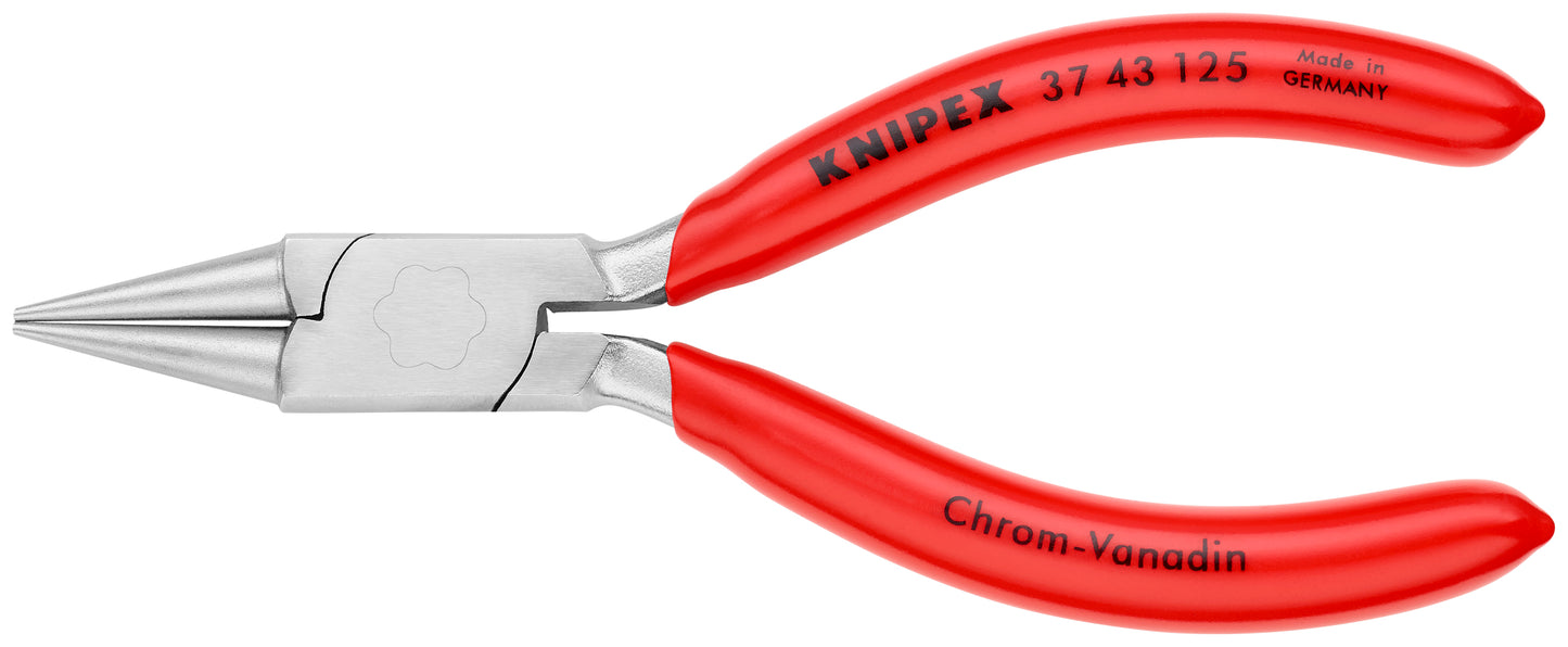 Knipex 37 43 125 Electronics Gripping Pliers-Round Pointed Tips - KNIPEX Tools