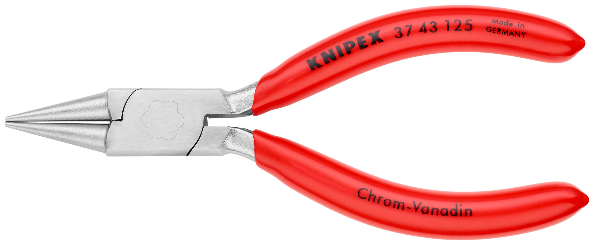 Knipex 37 43 125 Electronics Gripping Pliers-Round Pointed Tips - KNIPEX Tools