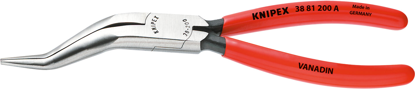 Knipex 38 81 200 A Long Nose Pliers without Cutter-Double Angled - KNIPEX Tools