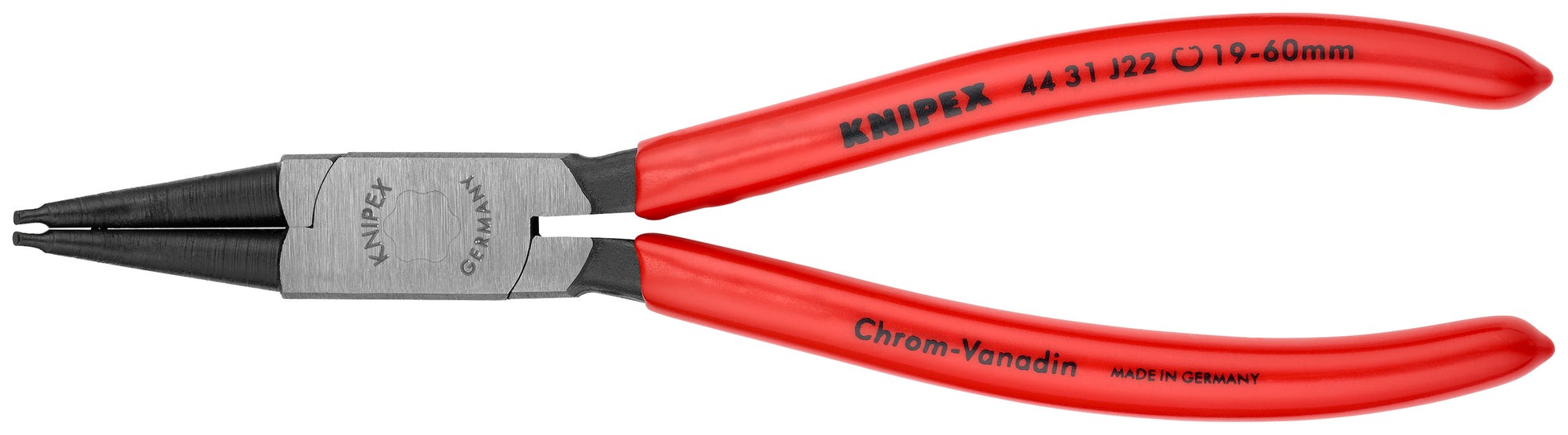 Knipex 44 31 J22 SBA Internal 45° Angled Snap Ring Pliers-Forged Tips - KNIPEX Tools