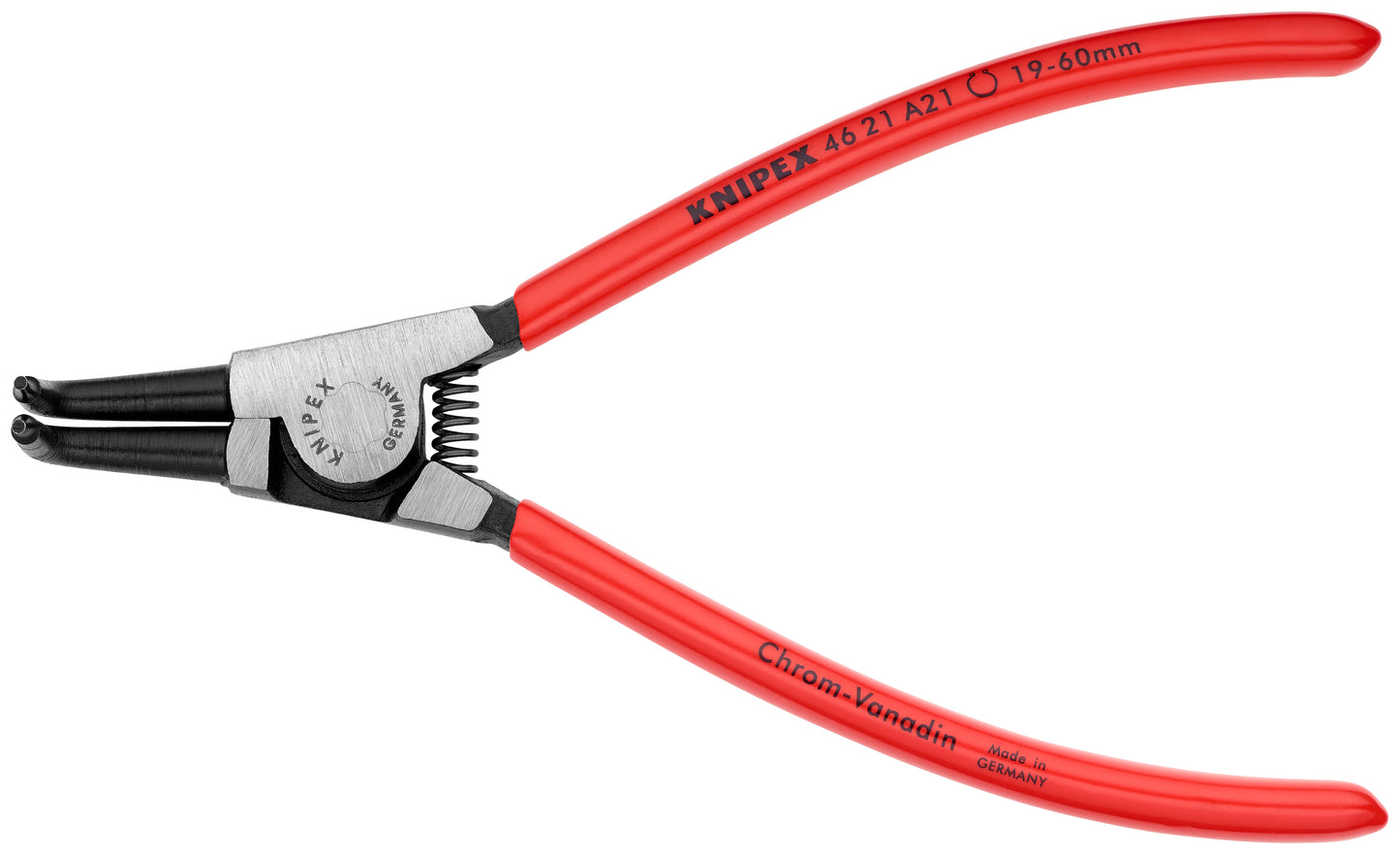 Knipex 46 21 A21 SBA External 90° Angled Snap Ring Pliers-Forged Tips - KNIPEX Tools