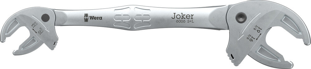 Wera 05020332001 6006 JOKER S/L SELF-SETTING DOUBLE OPEN-END SPANNER, 10; 11; 12; 13 X 7/16; 1/2" X 16; 17; 18; 19 X 5/8; 11/16; 3/4" X 208.6 MM