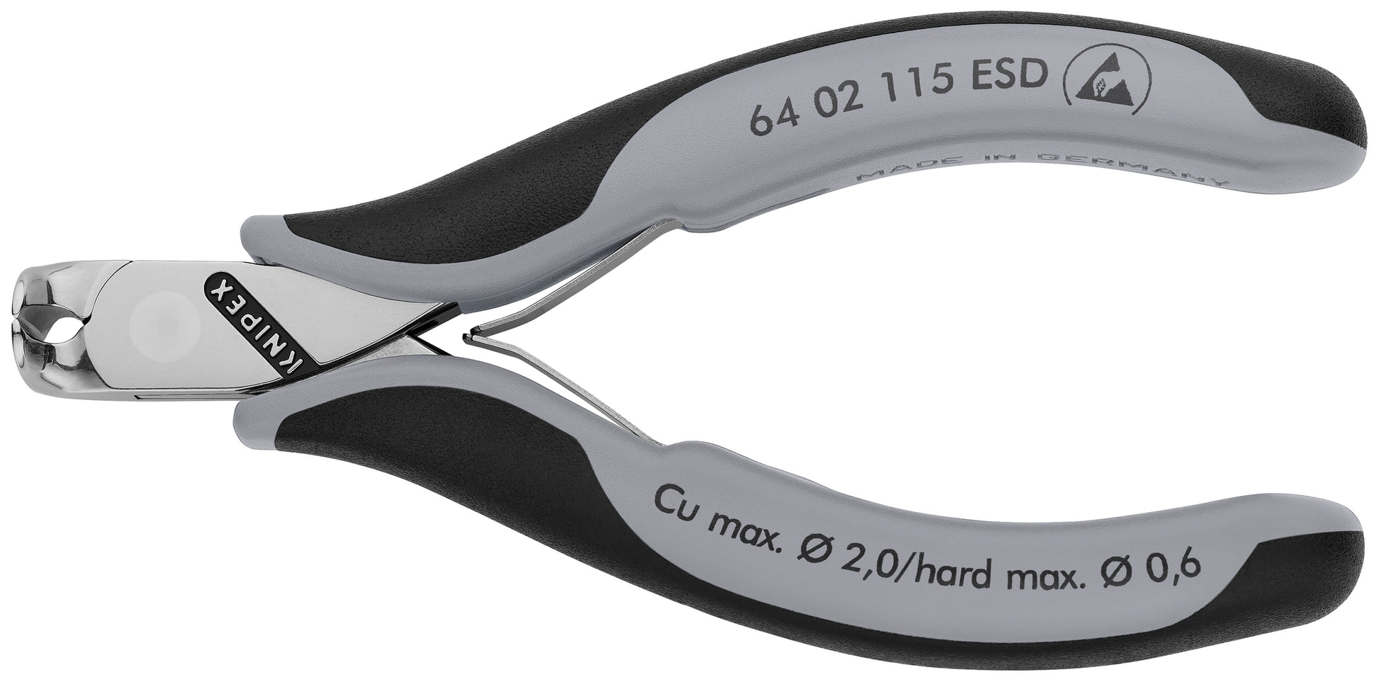 Knipex 64 02 115 ESD Electronics End Cutting Nippers-ESD Handles - KNIPEX Tools