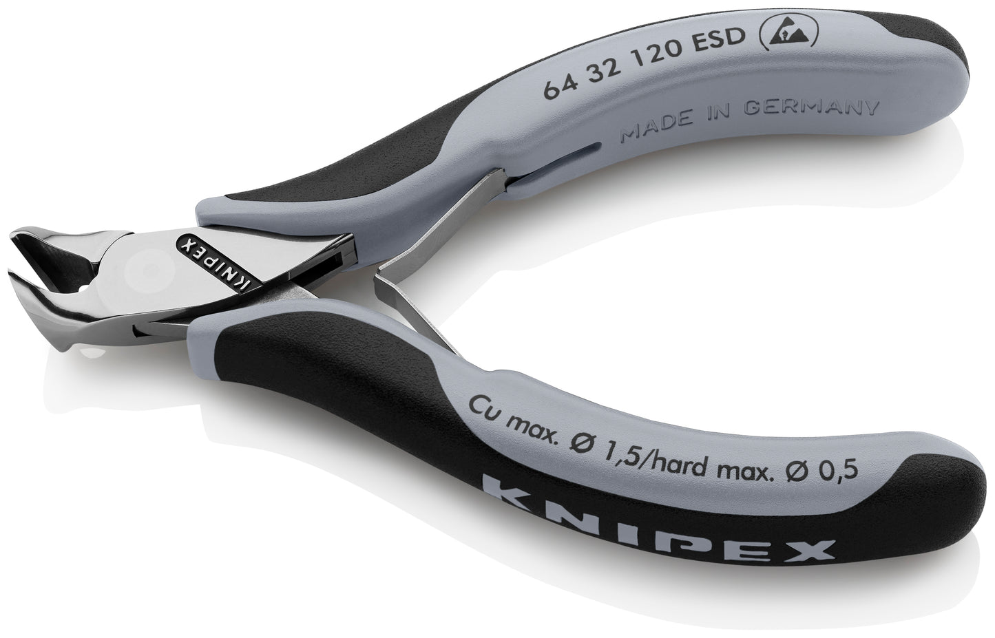 Knipex 64 32 120 ESD Electronics End Cutting Nippers-ESD Handles - image 3