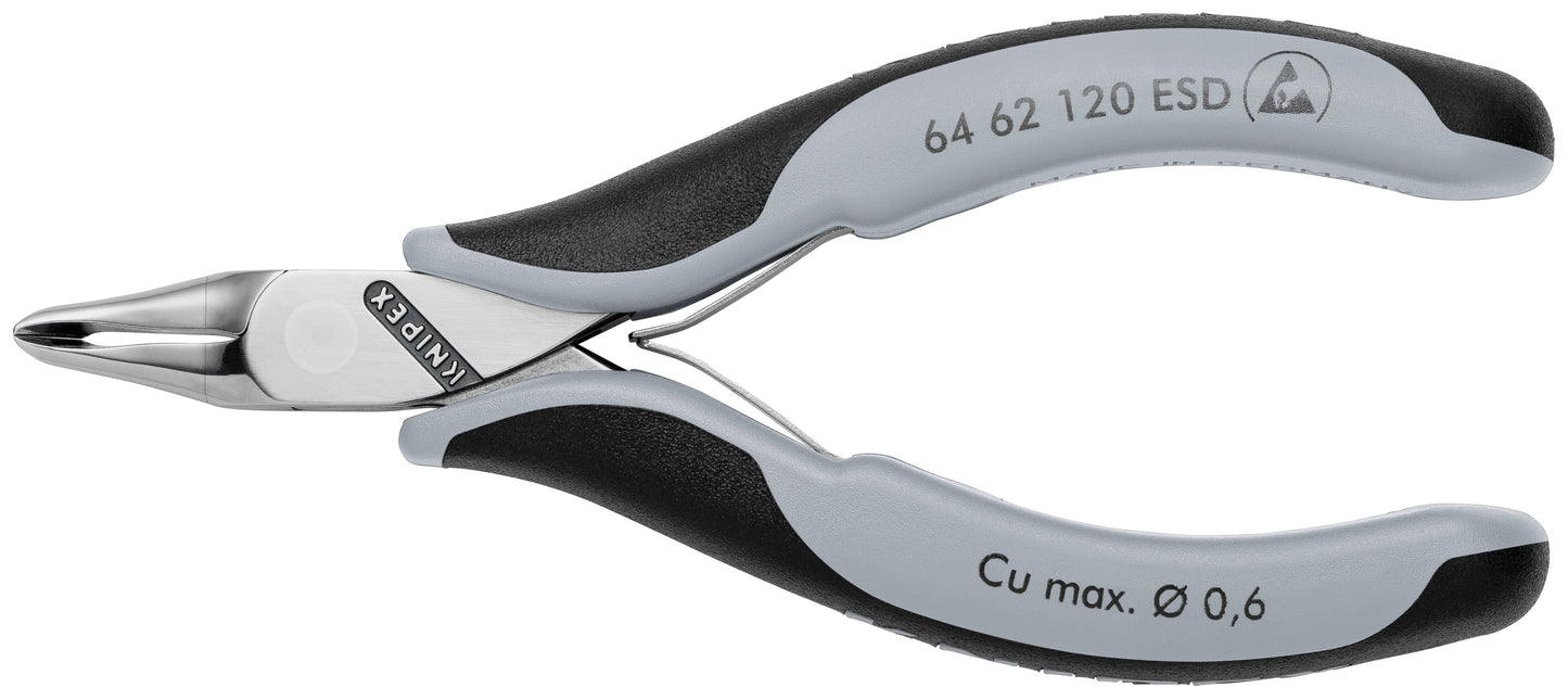 Knipex 64 62 120 ESD Electronics End Cutting Nippers-ESD Handles - KNIPEX Tools