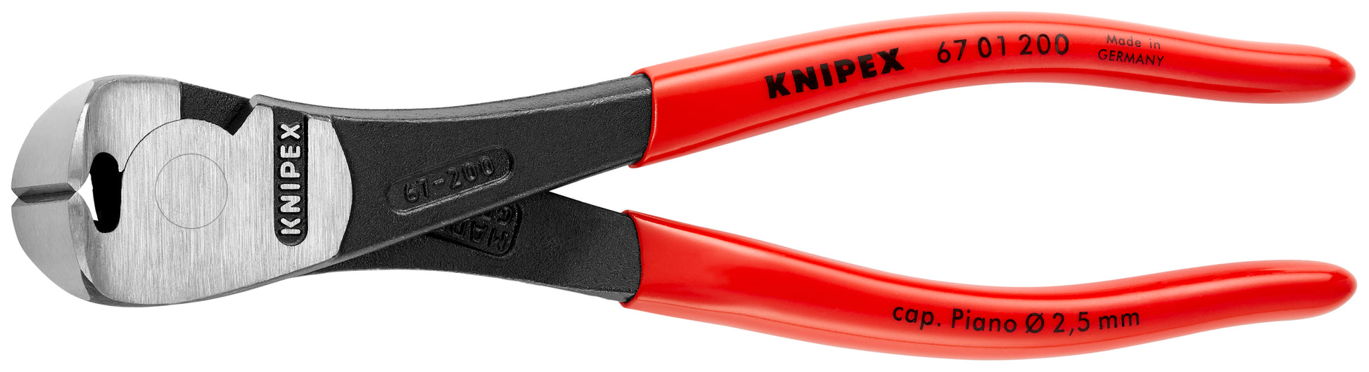Knipex 67 01 200 High Leverage End Cutting Nippers - KNIPEX Tools