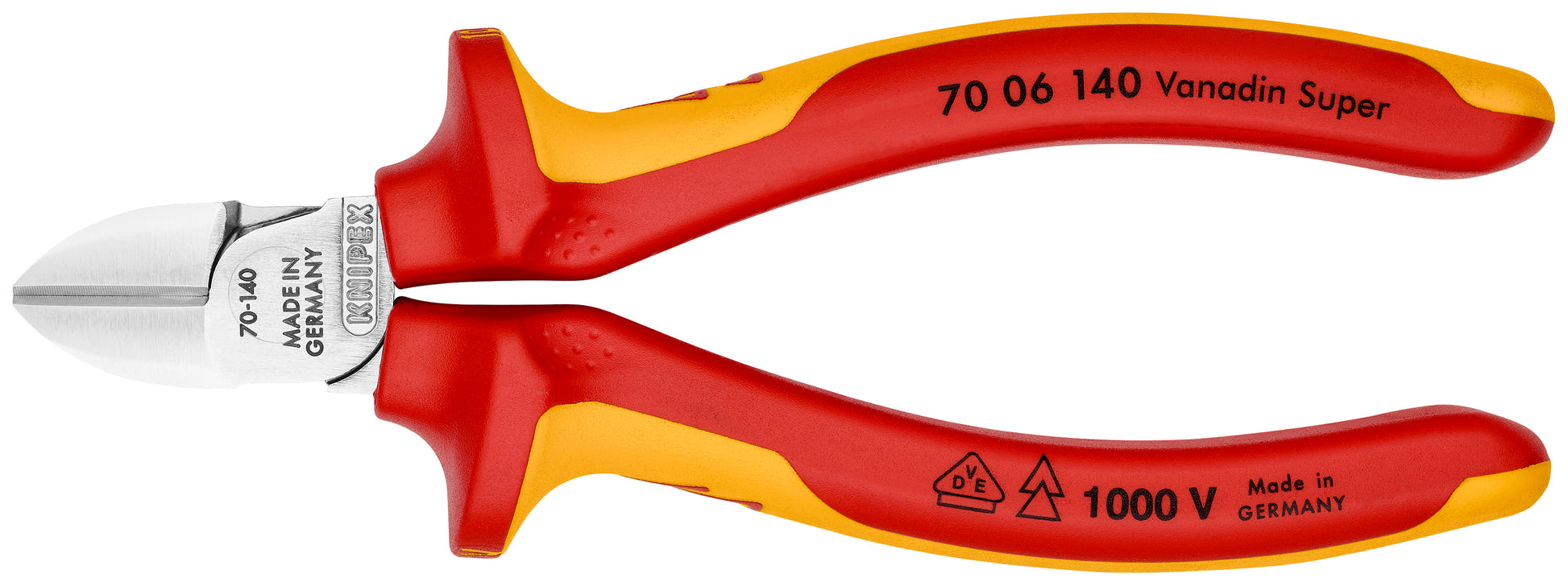 Knipex 70 06 140 Diagonal Cutters-1000V Insulated - KNIPEX Tools