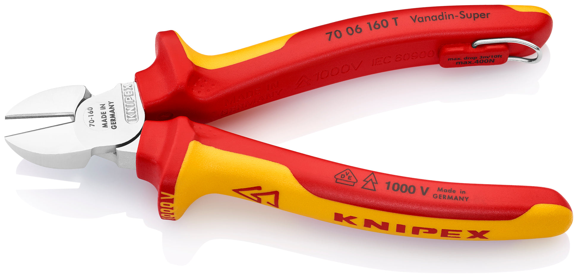 Knipex 70 06 160 T Diagonal Cutters-1000V Insulated-Tethered Attachment - image 3