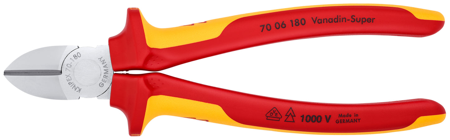 Knipex 70 06 180 Diagonal Cutters-1000V Insulated - KNIPEX Tools