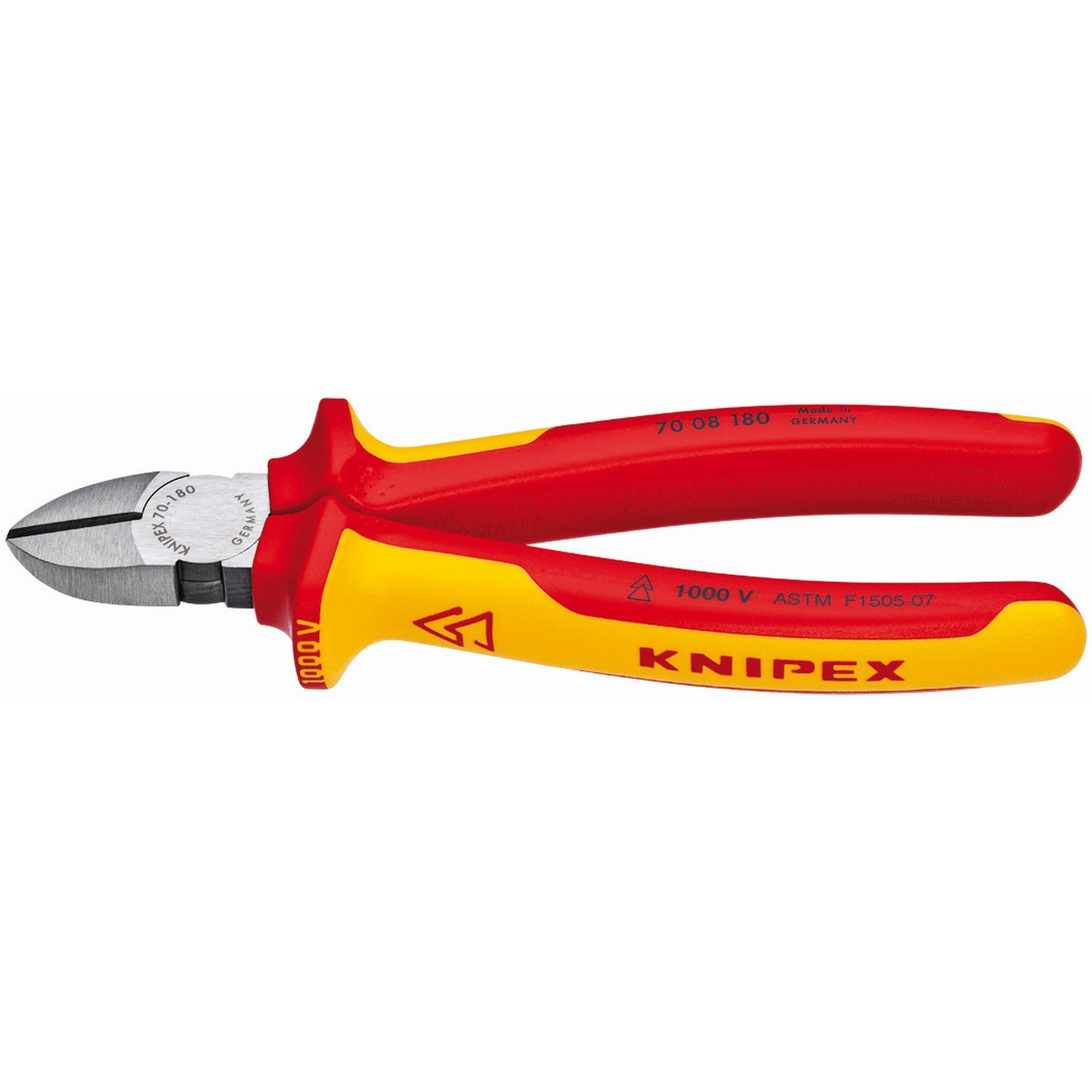 Knipex 70 08 180 US Diagonal Cutters-1000V Insulated - KNIPEX Tools