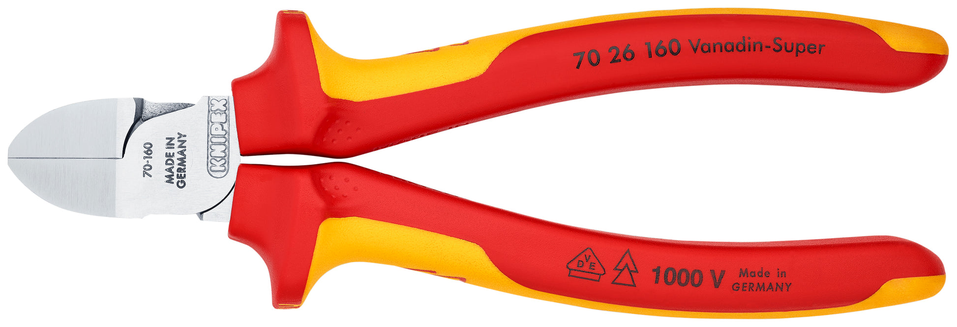 Knipex 70 26 160 Diagonal Cutters-1000V Insulated - KNIPEX Tools
