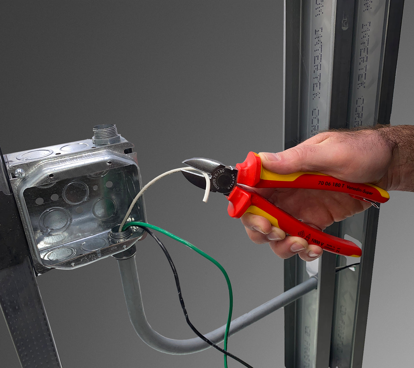 Knipex 70 06 180 T Diagonal Cutters-1000V Insulated-Tethered Attachment - image 5