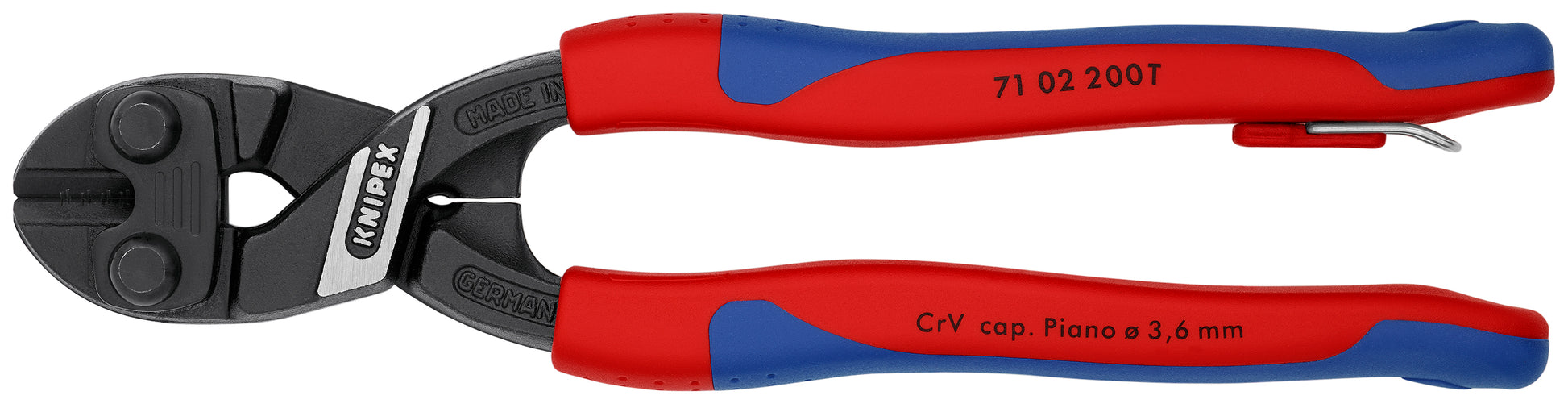 Knipex 71 02 200 T BKA CoBolt® High Leverage Compact Bolt Cutters-Tethered Attachment - KNIPEX Tools