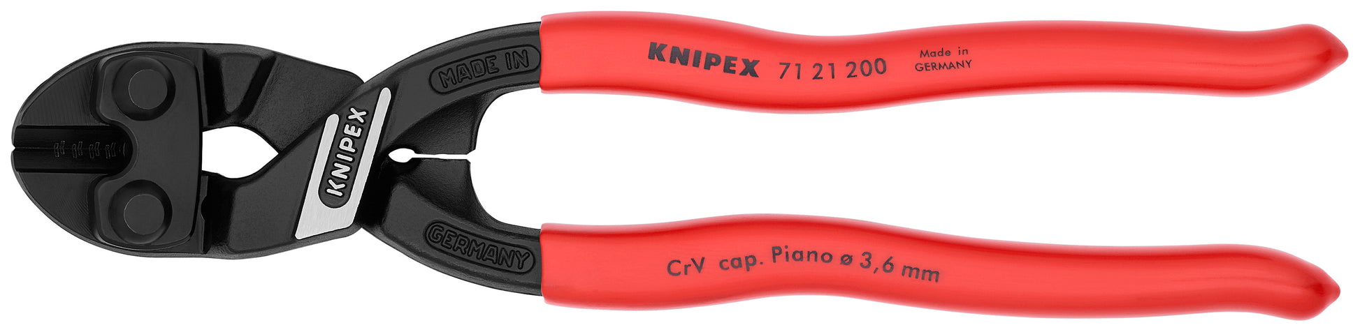 Knipex 71 21 200 SBA CoBolt® High Leverage 20° Angled Compact Bolt Cutters - KNIPEX Tools