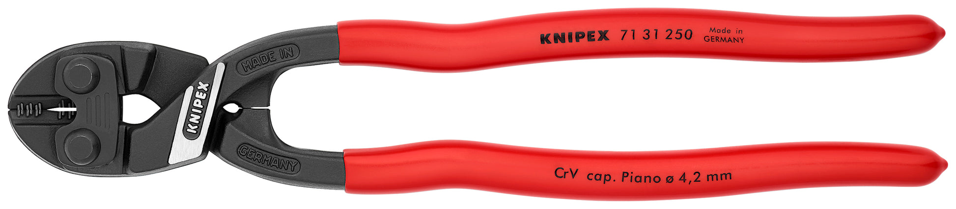Knipex 71 31 250 CoBolt® High Leverage XL Compact Bolt Cutters-Notched Blade - KNIPEX Tools