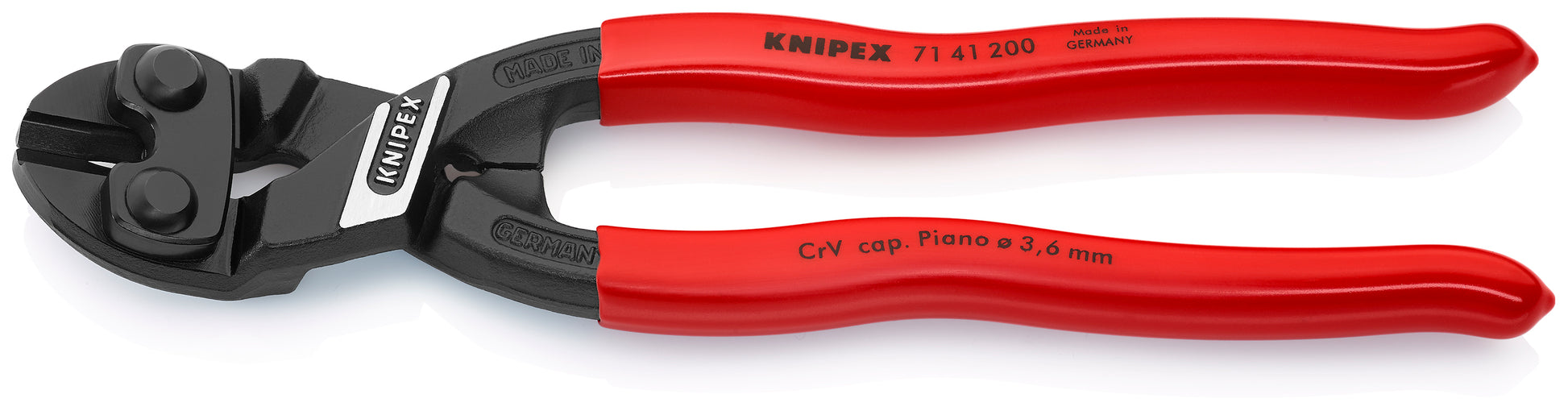 Knipex 71 41 200 SBA CoBolt® High Leverage 20° Angled Compact Bolt Cutters-Notched Blade - image 2