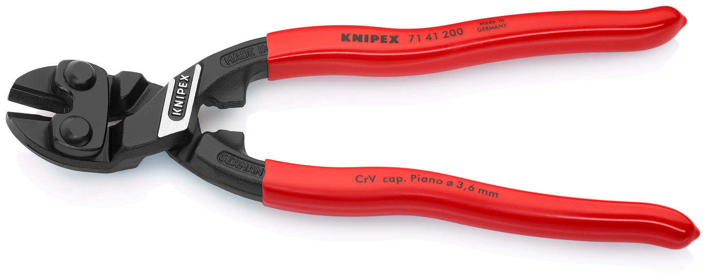 Knipex 71 41 200 CoBolt® High Leverage 20° Angled Compact Bolt Cutters-Notched Blade - image 3