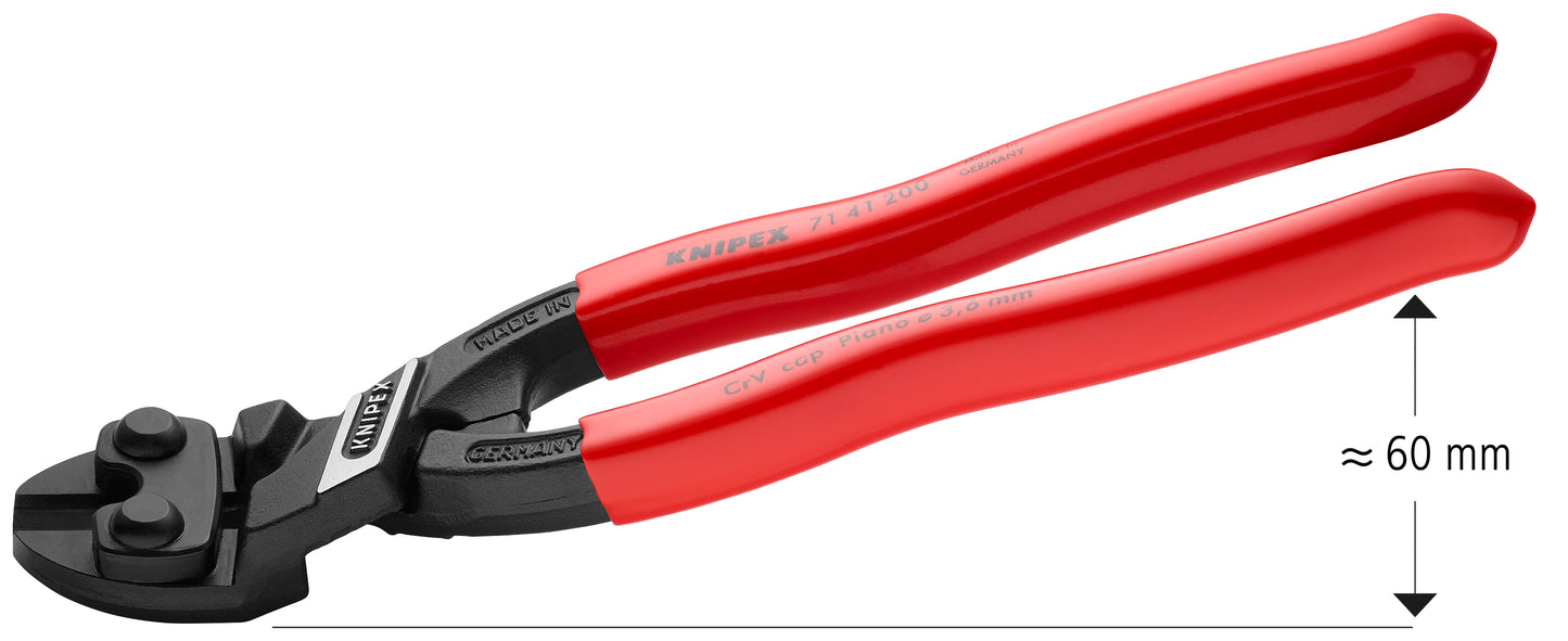 Knipex 71 41 200 CoBolt® High Leverage 20° Angled Compact Bolt Cutters-Notched Blade - image 4