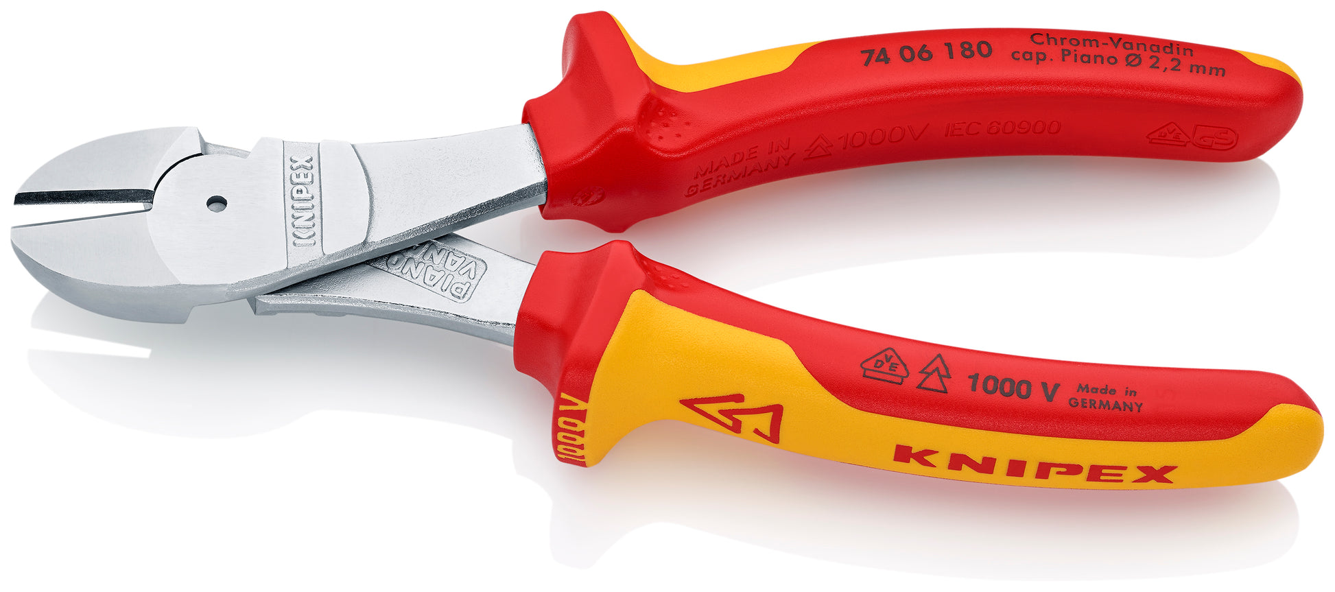 Knipex 74 06 180 High Leverage Diagonal Cutters-1000V Insulated - image 3
