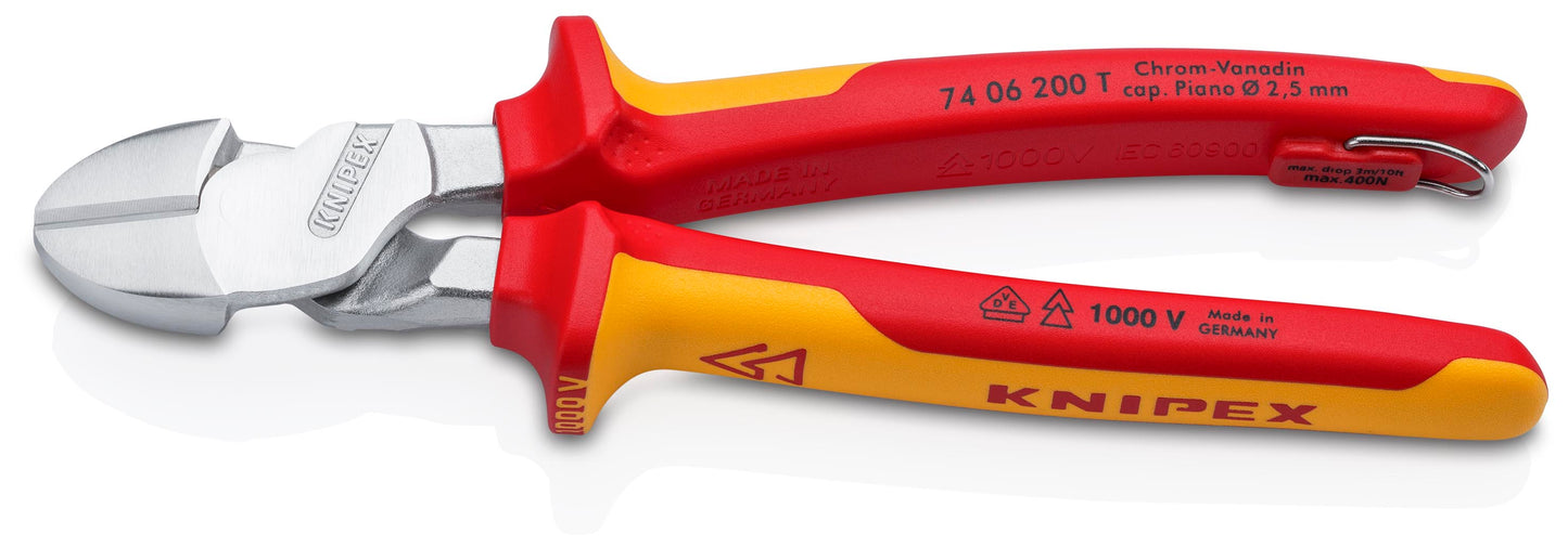 Knipex 74 06 200 T High Leverage Diagonal Cutters-1000V Insulated-Tethered Attachment - image 2