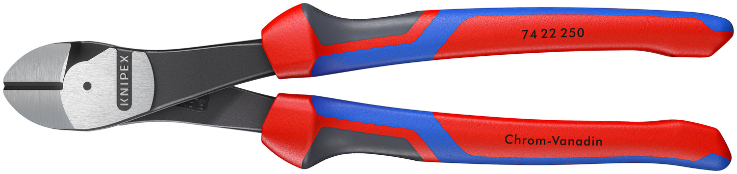 Knipex 74 22 250 SBA High Leverage 12° Angled Diagonal Cutters - KNIPEX Tools