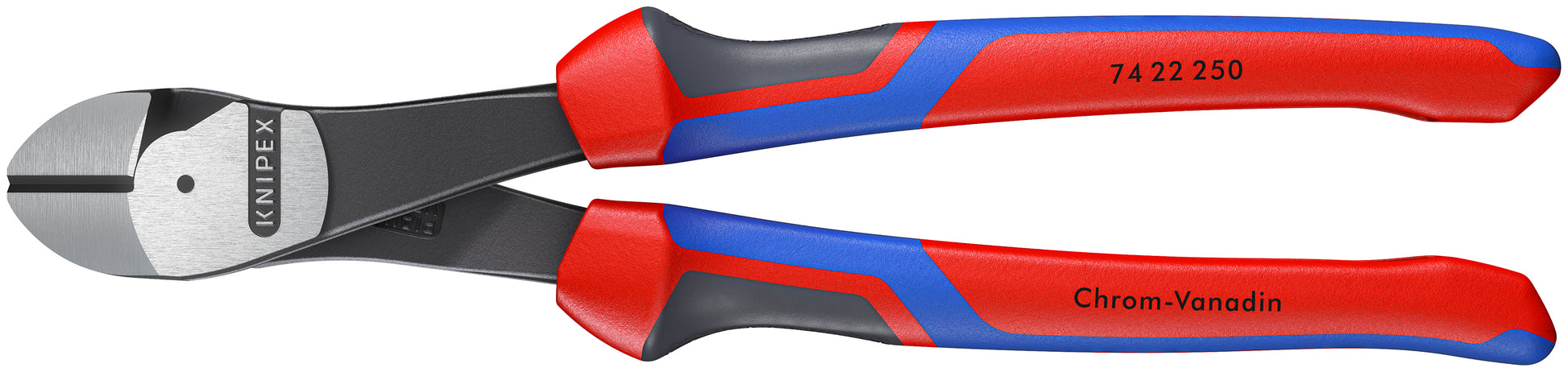 Knipex 74 22 250 SBA High Leverage 12° Angled Diagonal Cutters - KNIPEX Tools