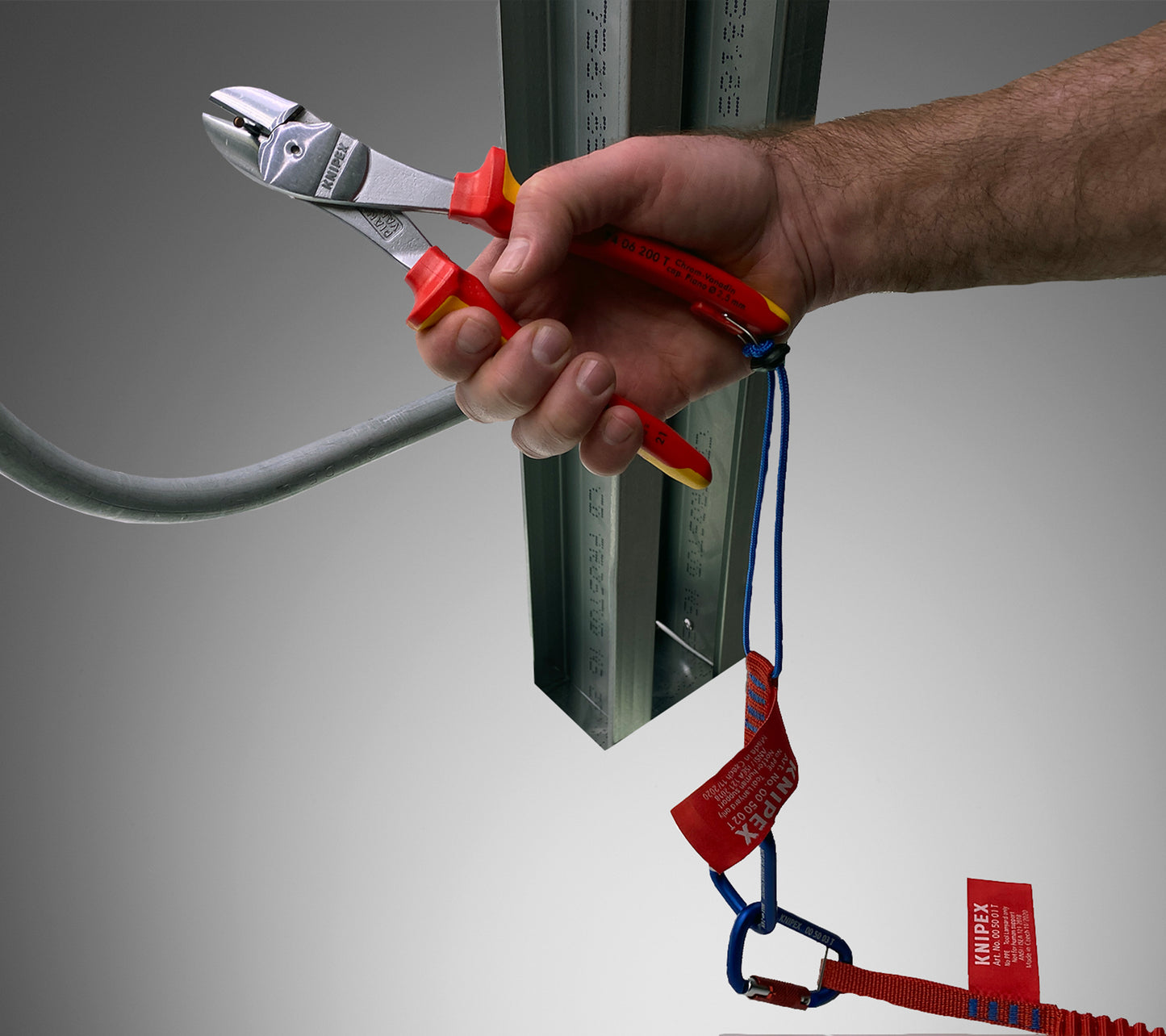 Knipex 00 50 05 T BKA Tool Tethering Lanyard with Captive Eye Carabiner - image 7