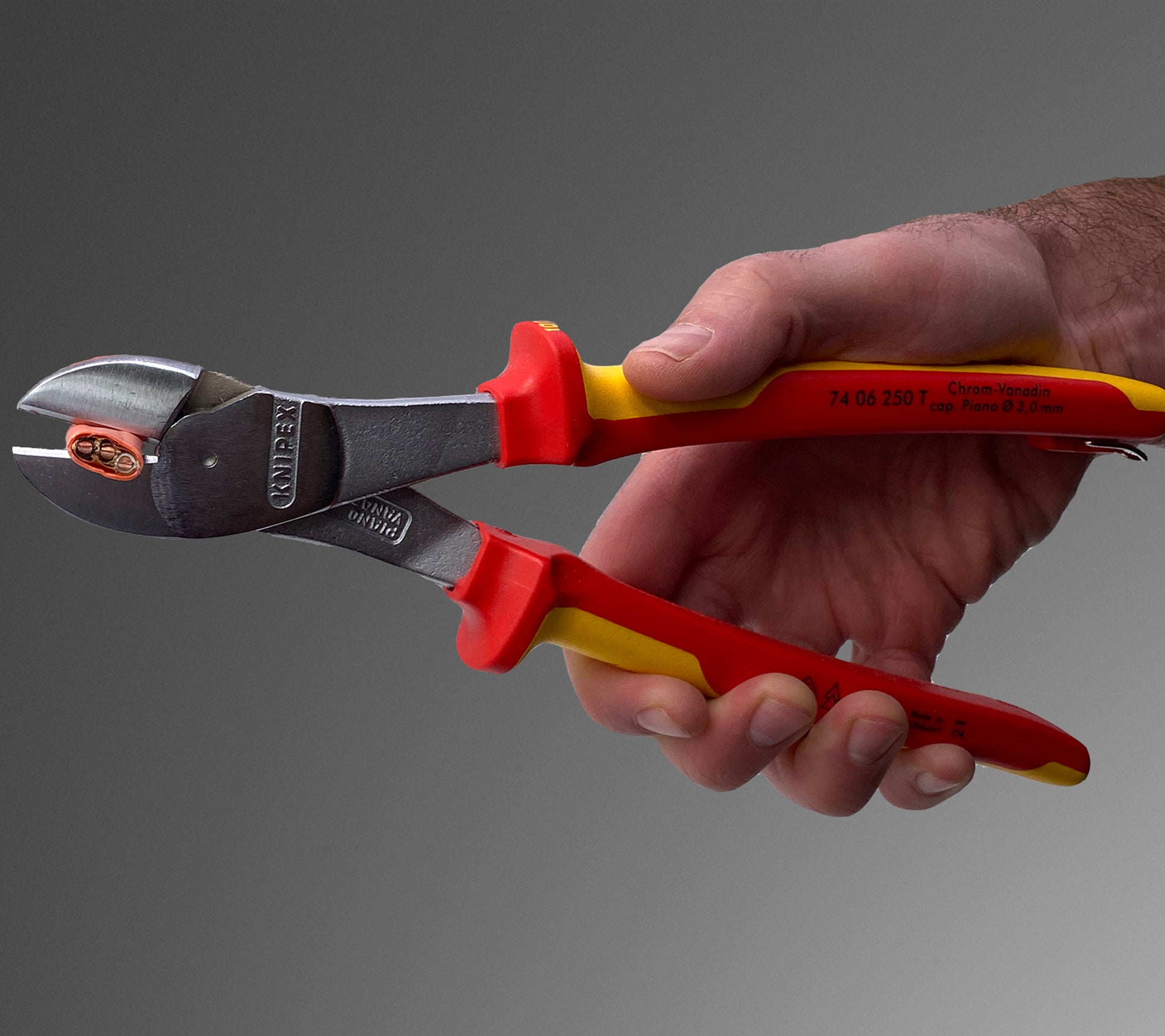 Knipex 74 06 250 T High Leverage Diagonal Cutters-1000V Insulated-Tethered Attachment - image 4