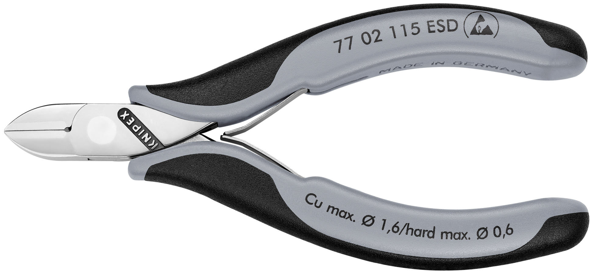Knipex 77 02 115 ESD Electronics Diagonal Cutters-ESD Handles - KNIPEX Tools