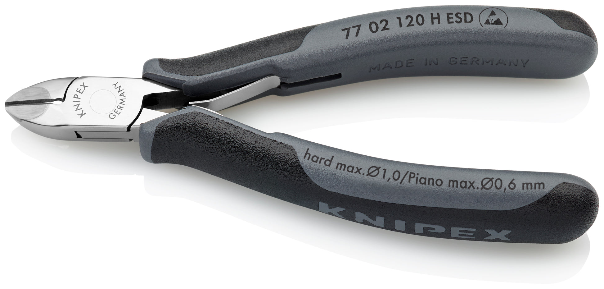 Knipex 77 02 120 H ESD Electronics Diagonal Cutters-Carbide Metal Cutting Edges-ESD Handles - image 2