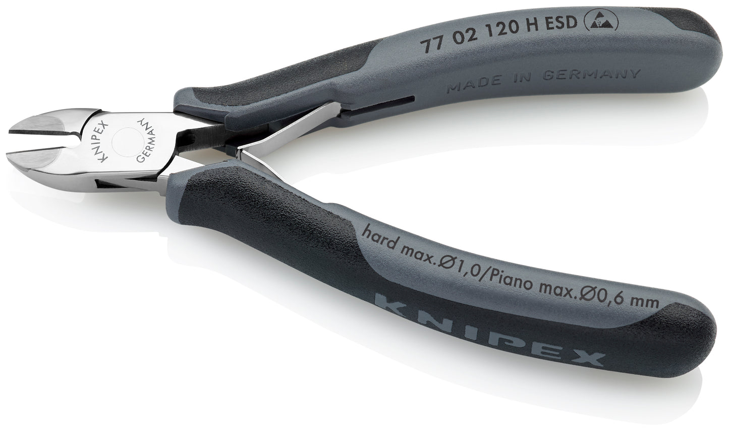 Knipex 77 02 120 H ESD Electronics Diagonal Cutters-Carbide Metal Cutting Edges-ESD Handles - image 3