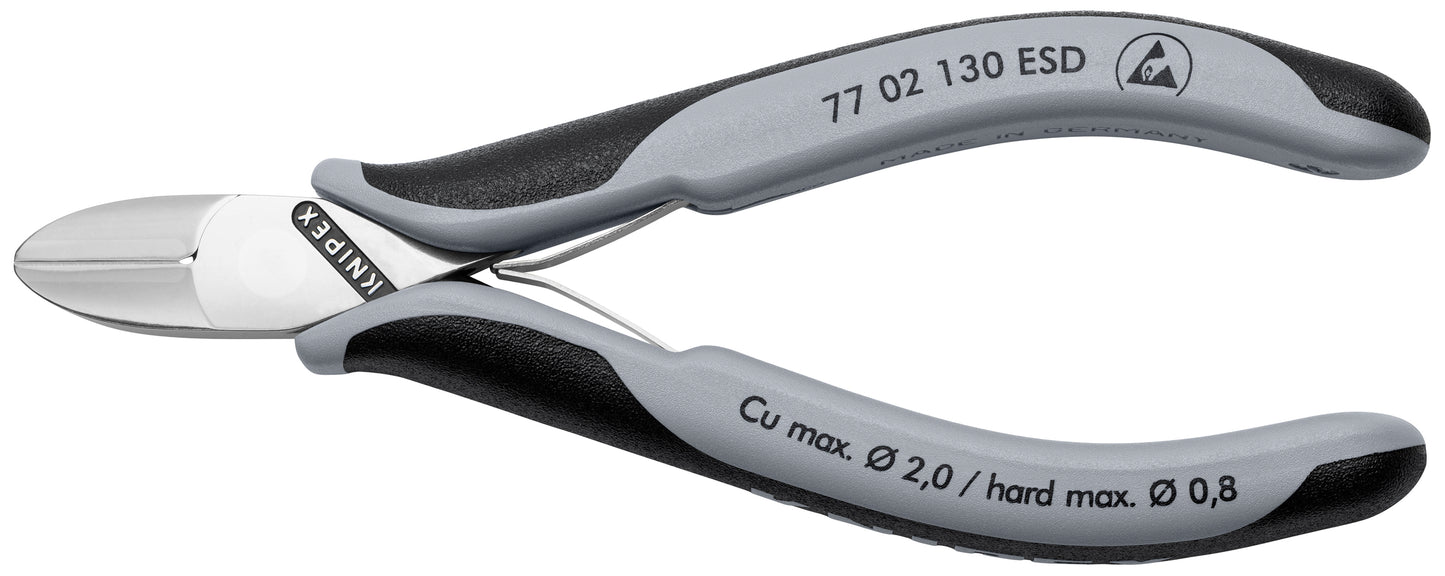 Knipex 77 02 130 ESD Electronics Diagonal Cutters-ESD Handles - KNIPEX Tools