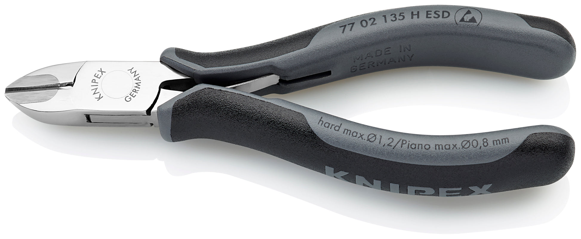 Knipex 77 02 135 H ESD Electronics Diagonal Cutters-Carbide Metal Cutting Edges-ESD Handles - image 2