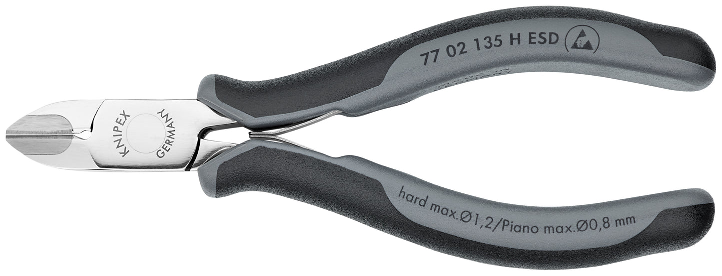 Knipex 77 02 135 H ESD Electronics Diagonal Cutters-Carbide Metal Cutting Edges-ESD Handles - KNIPEX Tools
